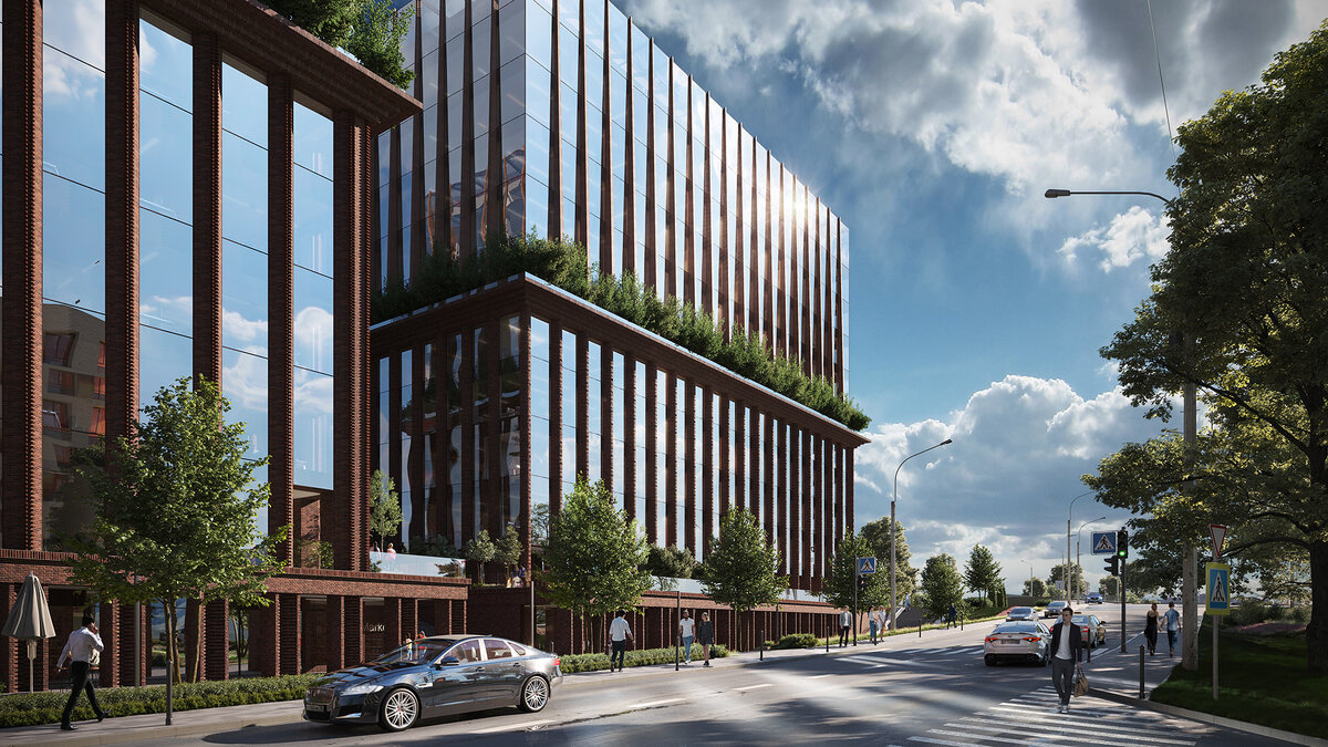 Офисные корпуса с панорамным остеклением