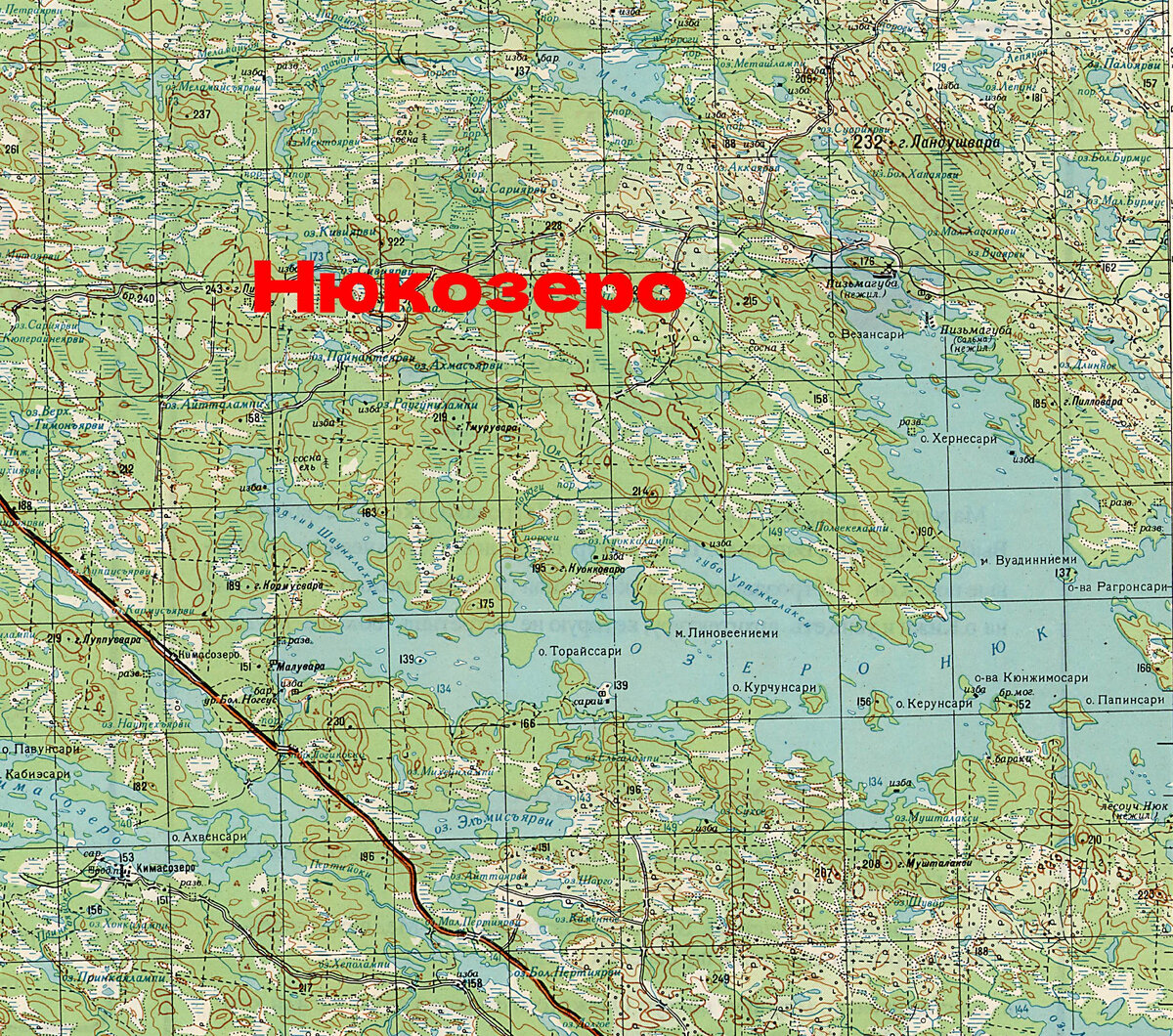 Карта озеро Нюк.