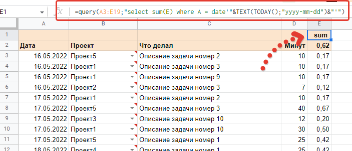 Функция QUERY и SQL запрос SUM