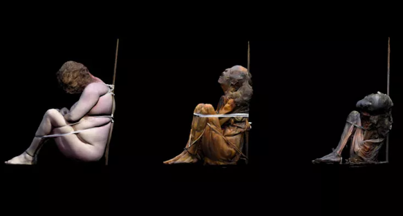 Археологи полагают, что человеческий труп мумифицировался после того, как его связали и высушили в течение нескольких недель, чтобы облегчить транспортировку.