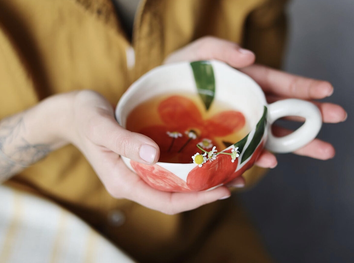 Чашка ручной росписью ZORCA CERAMICA из весенней серии