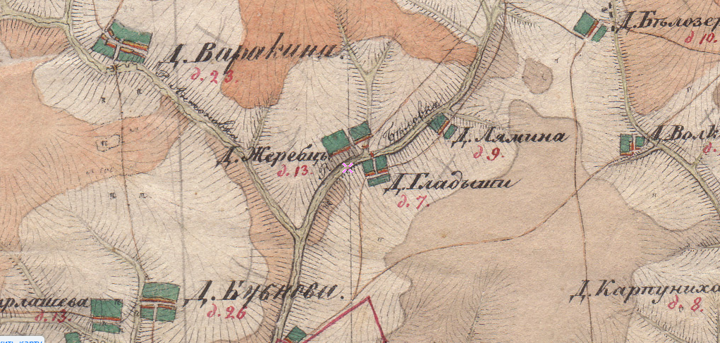 Карта Менде Нижегородской губернии 1850г