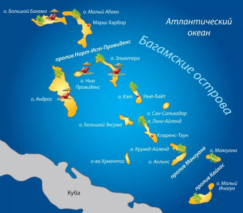 Содружество Багамских островов на карте. Архипелаг Багамские острова на карте. Столица архипелаги