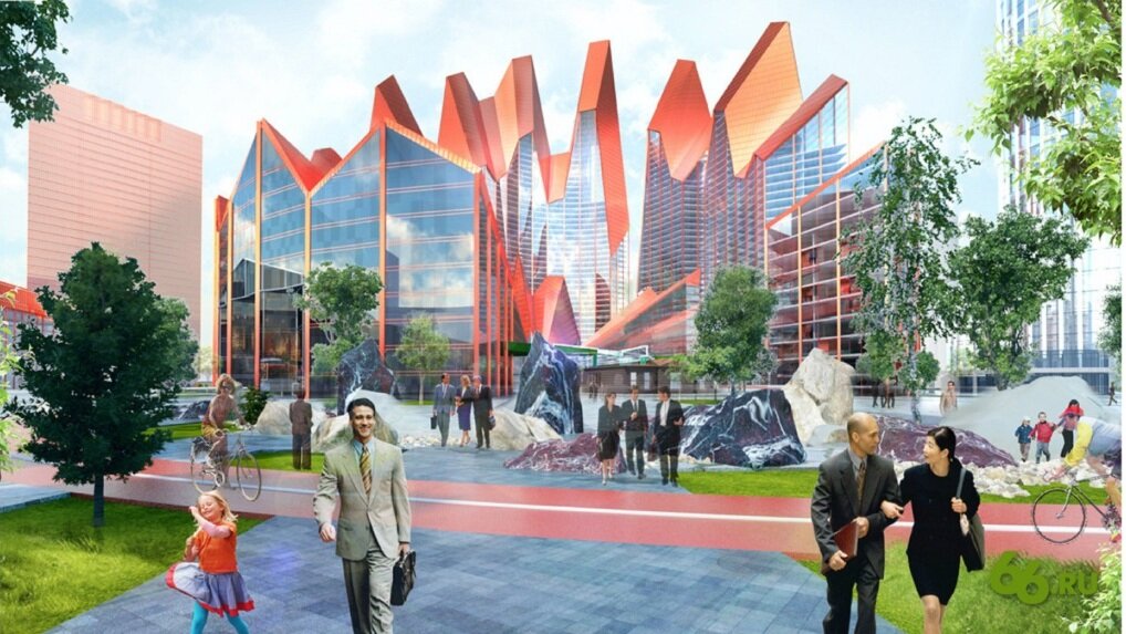 Предполагаемая застройка в зоне "Екатеринбург-Сити"