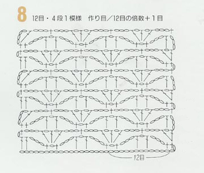Схема к узору крючком №8