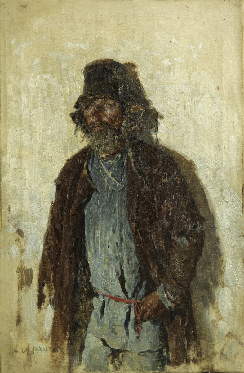 Абрам Архипов, «Пожилой крестьянин в синей рубахе», 1890-е гг. 