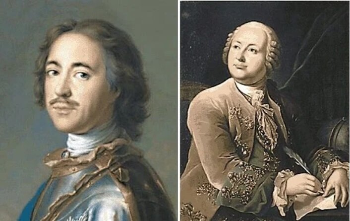 Петр Великий и Михаил Ломоносов