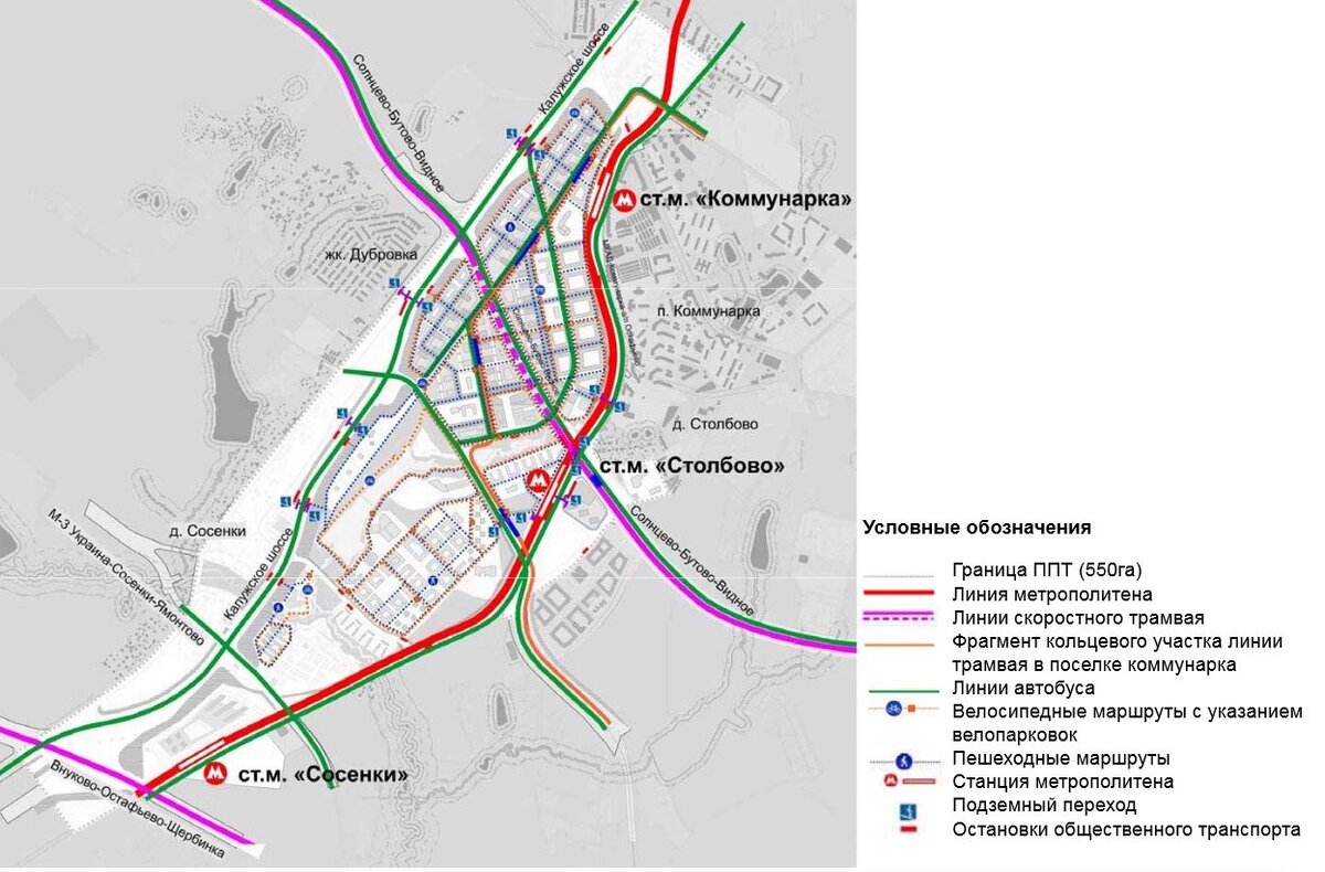 Метро сосенки. АДЦ Коммунарка на карте Москвы.