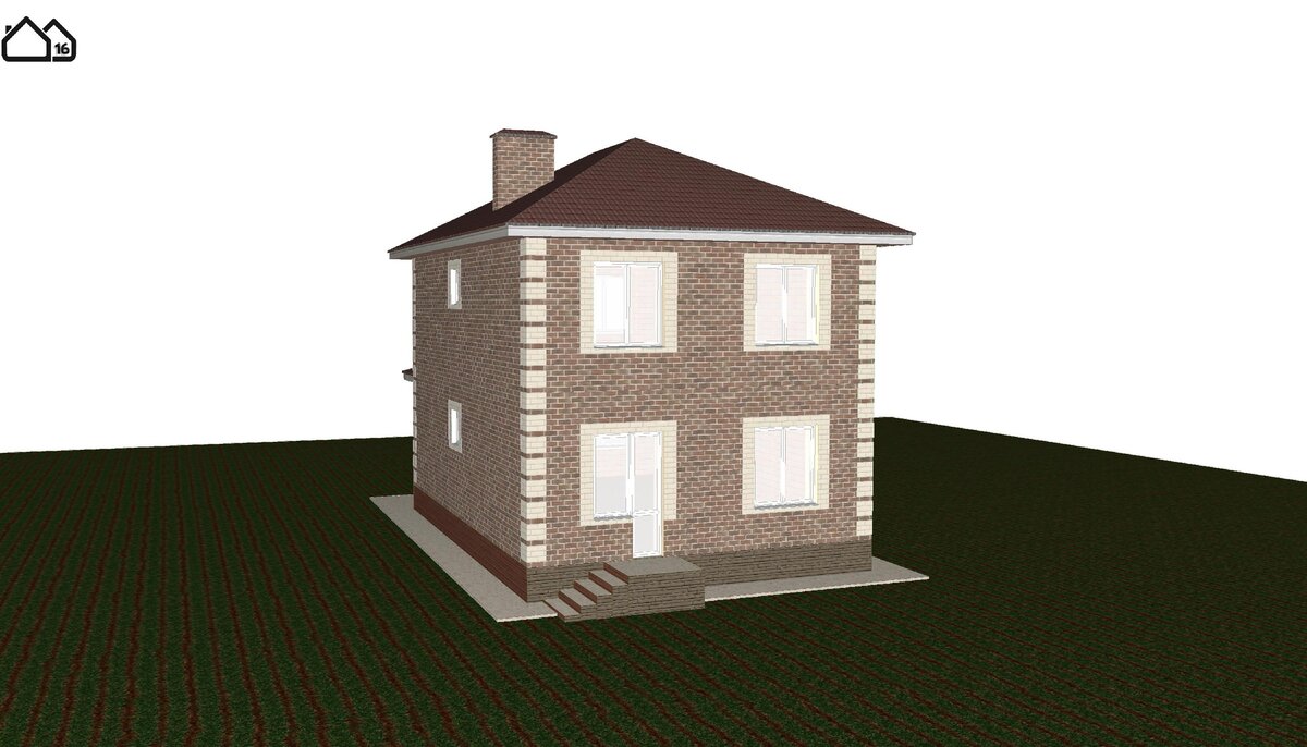 Проект двухэтажного кирпичного дома площадью 110кв.м. | Проектная  мастерская №16 | Дзен