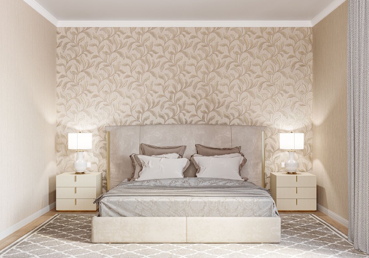 Комбинация в интерьере обоев-мотивов и обоев-компаньонов Florencia (PL71573, PL71574)