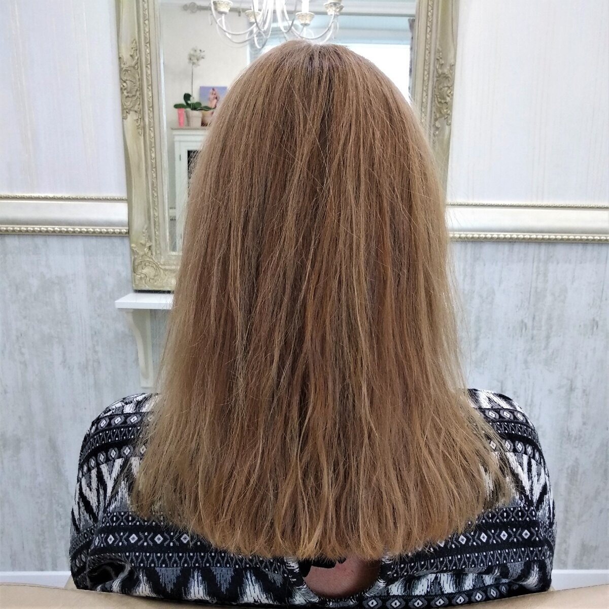 Так выглядели мои волосы после мытья и сушки.