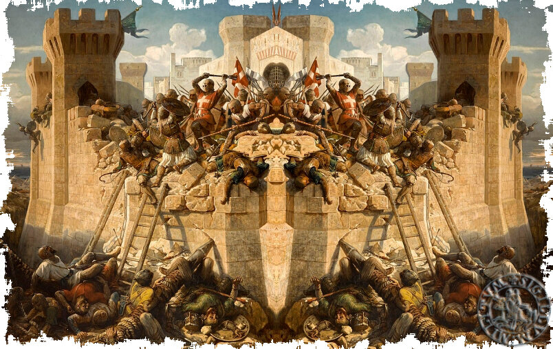 Падение Акры 1291г. ( Коллаж по мотивам Картины Доминика Луи Ферреоль Папети Версаль)