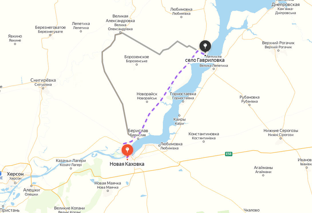 Карта каховская гэс на карте