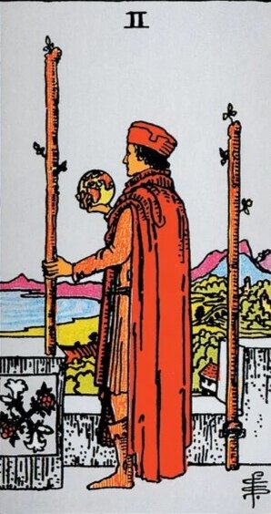 Двойка жезлов в таро Уэйта 