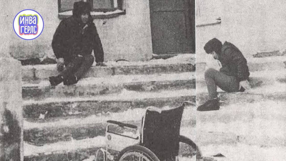 Валерий Фефелов карабкается по ступеням здания народного суда в Юрьеве-Польском