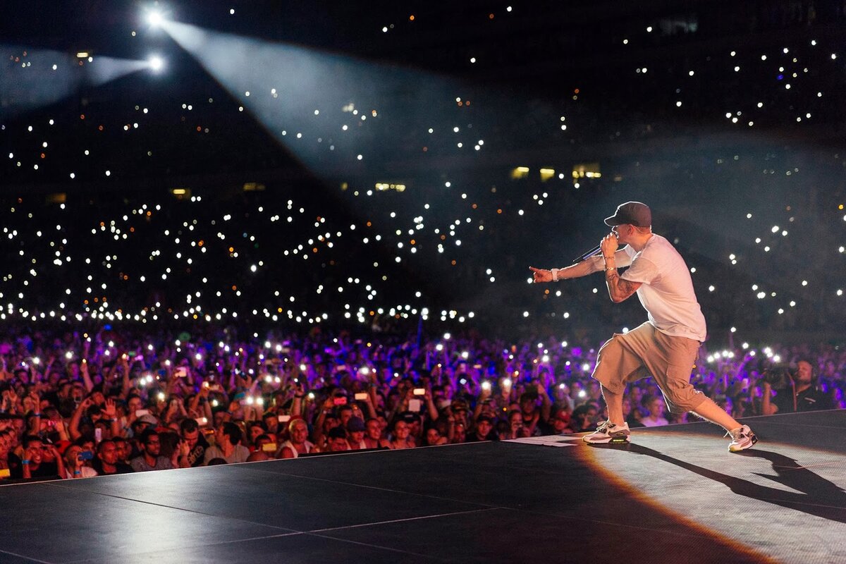 Кадр с выступления Эминема в Кейптауне. 