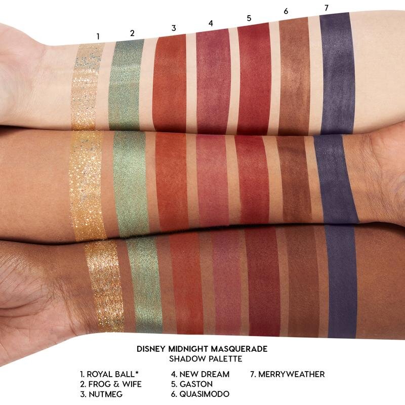 Свотчи оттенков с официального сайта: 2 — металлик, 3, 4, 5, 6,7 — матовые, 1 — прессованный глиттер