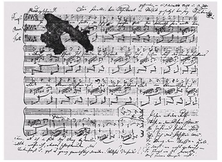 Копия "Форели", переписанная Шубертом для Иосифа Хюттенбреннера. 1818 г.
