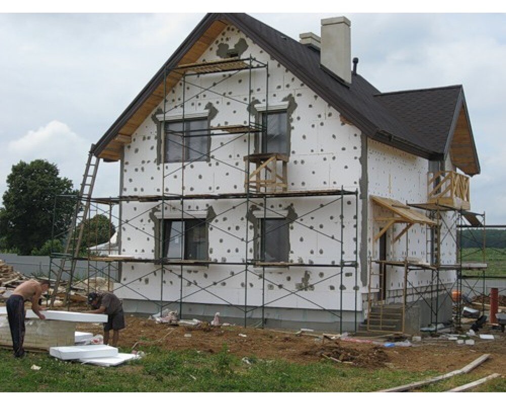 утепление дома пенопластом