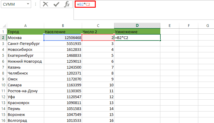 Как сделать умножение в Excel | Статьи по EXCEL