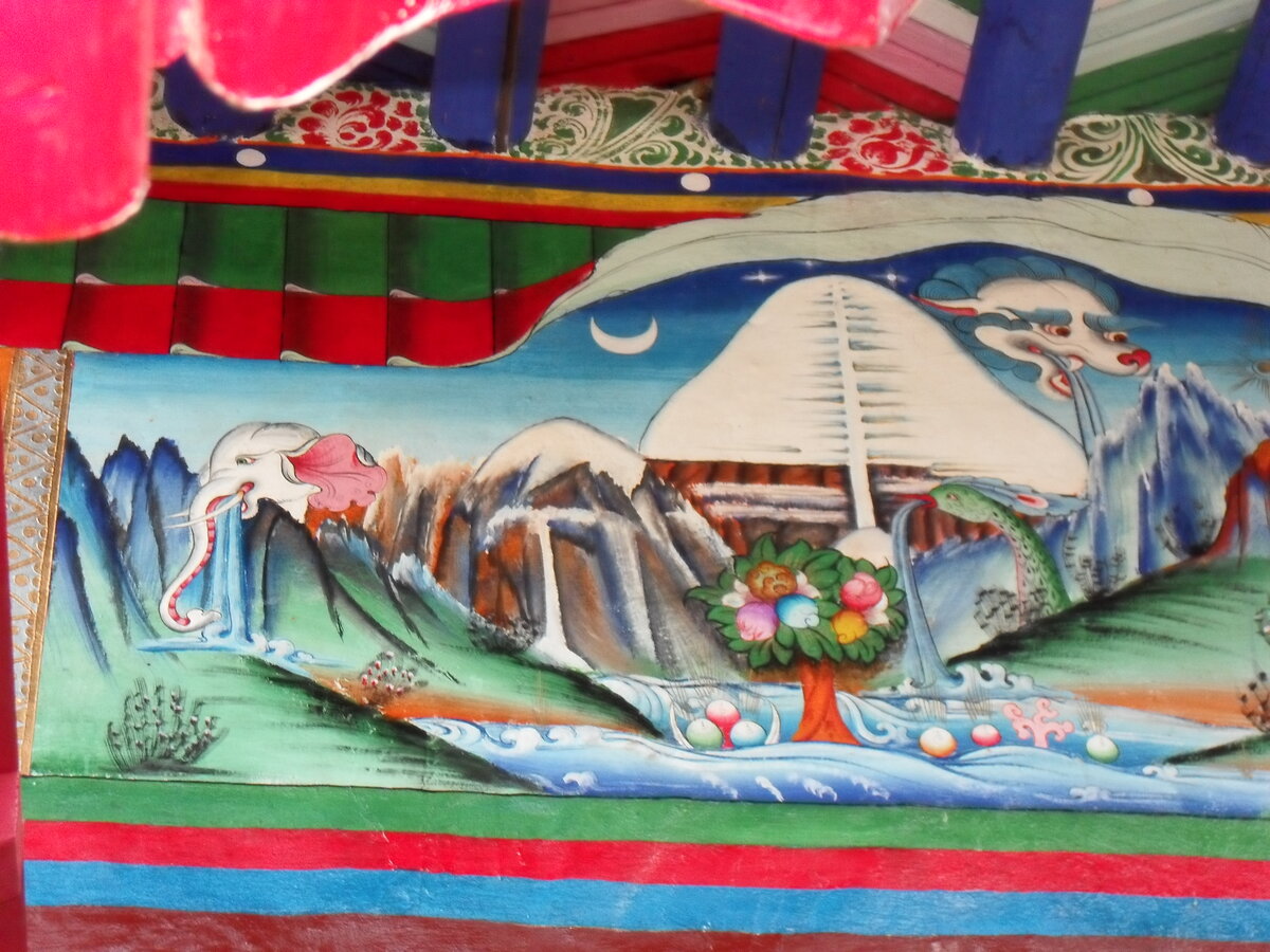 Отреставрированная фреска в монастыре Дира Пхук