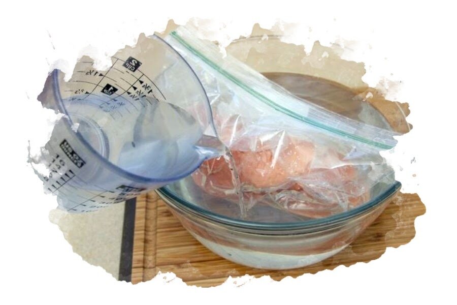 Разморозка рыбы в пакете