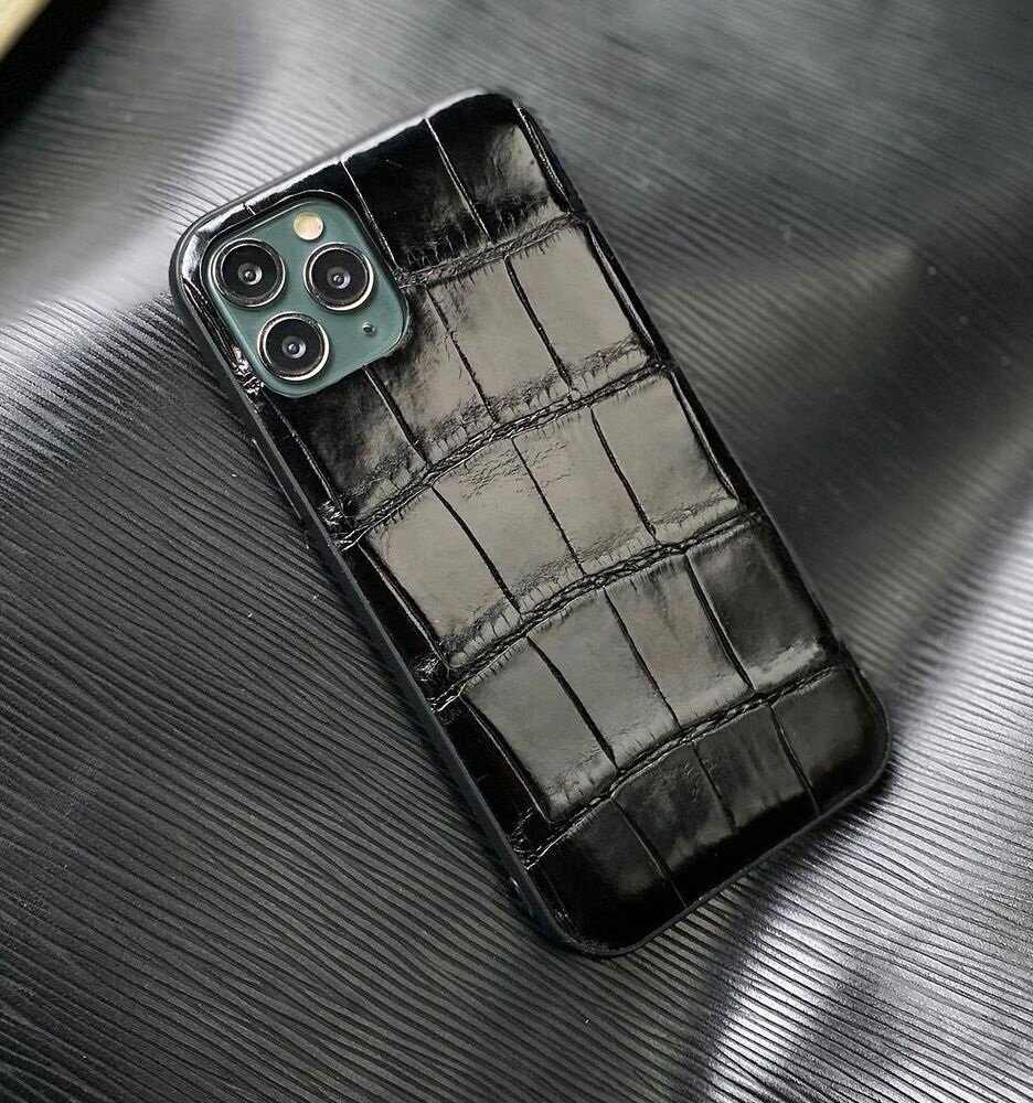 Эксклюзивный чёрный чехол из крокодила Mobcase 1261 для iPhone 11 Pro Max