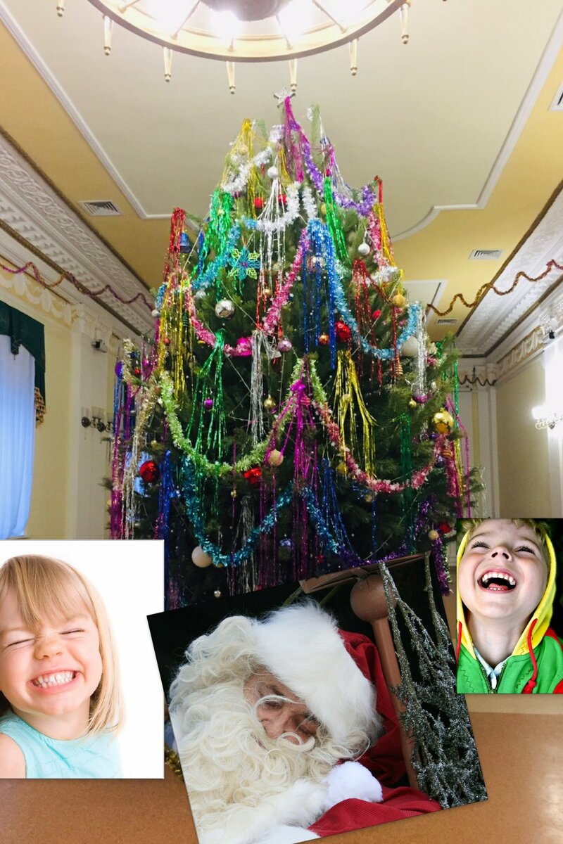 Коллаж: Елизавета Легостаева.  В образе спящего  Деда Мороза (не нашли) спящий Санта