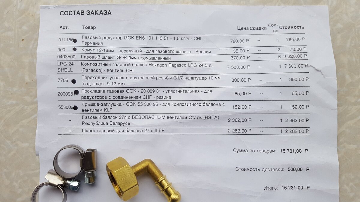комплект газового оборудования для дачи