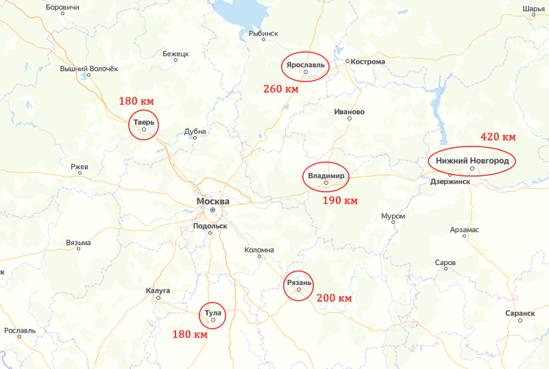 Города км от москвы. Средняя полоса России на карте. Города России недалеко от Москвы. Куда поехать из Москвы. Атмосферные города России недалеко от Москвы.