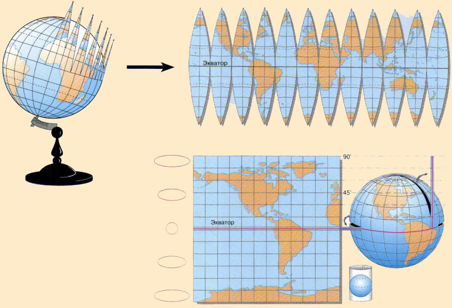 Что общего между изображением на глобусе и на плане земной поверхности