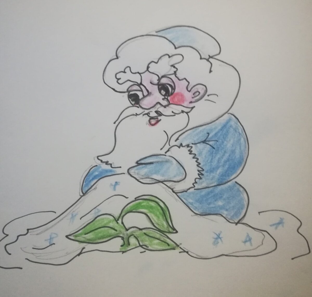 Скетч — иллюстрация к стихотворению «Росток». Художник Ива Санина. 
