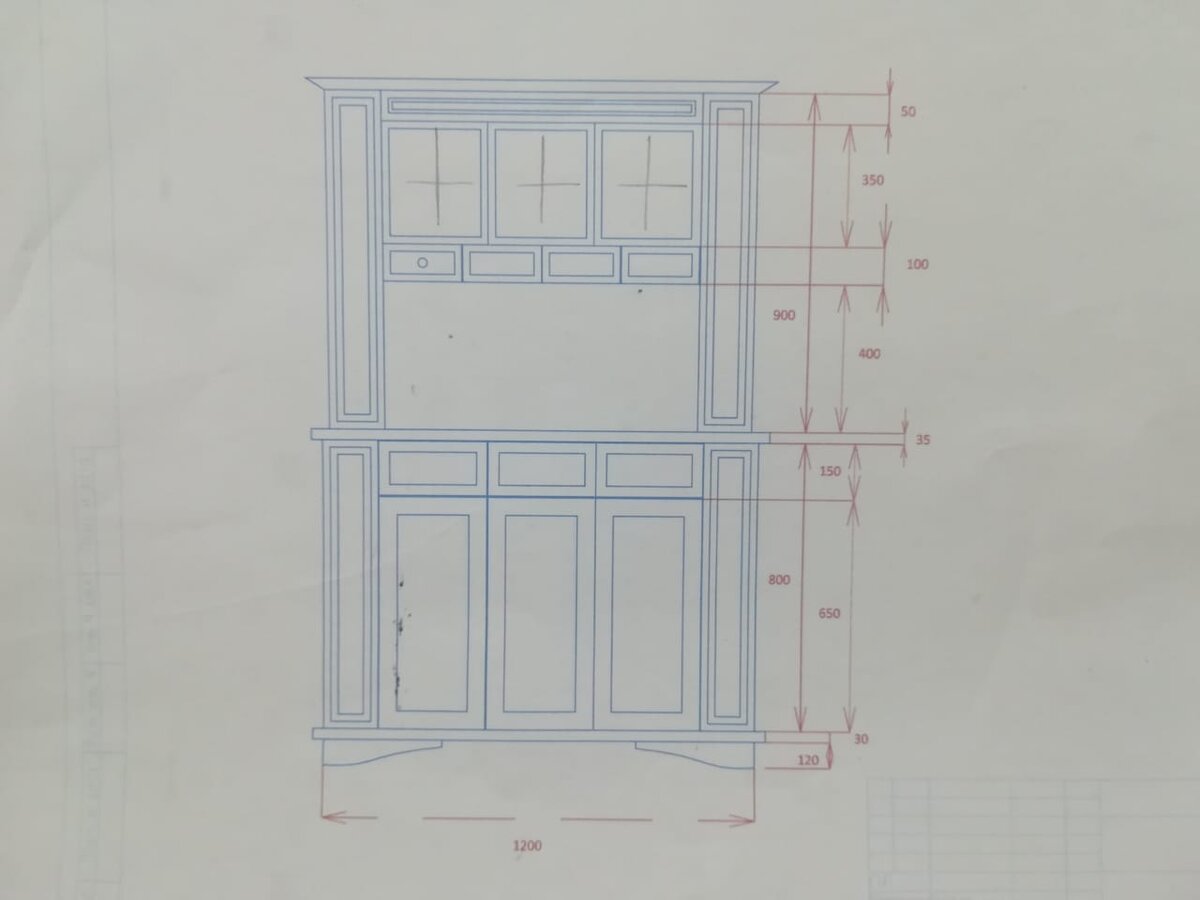 Чертежи буфета для кухни своими руками