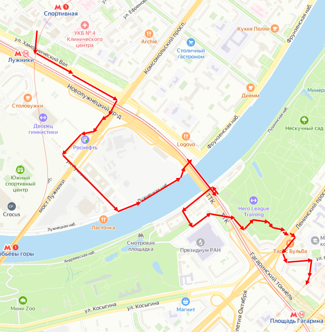 Схема маршрута