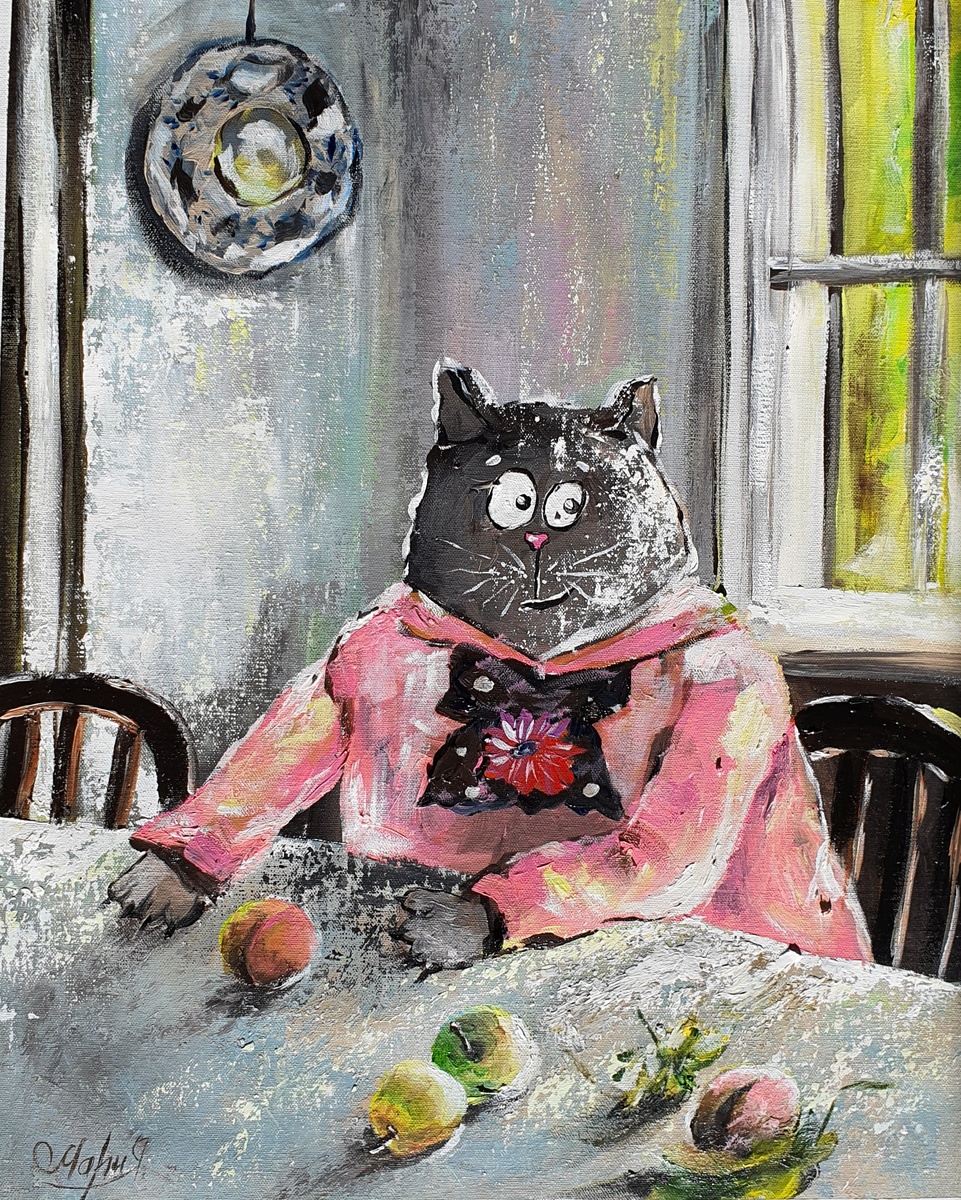 Фото автора: Ma_Ne_painting.  Изменённая работа В. Серова "Девочка с персиками".