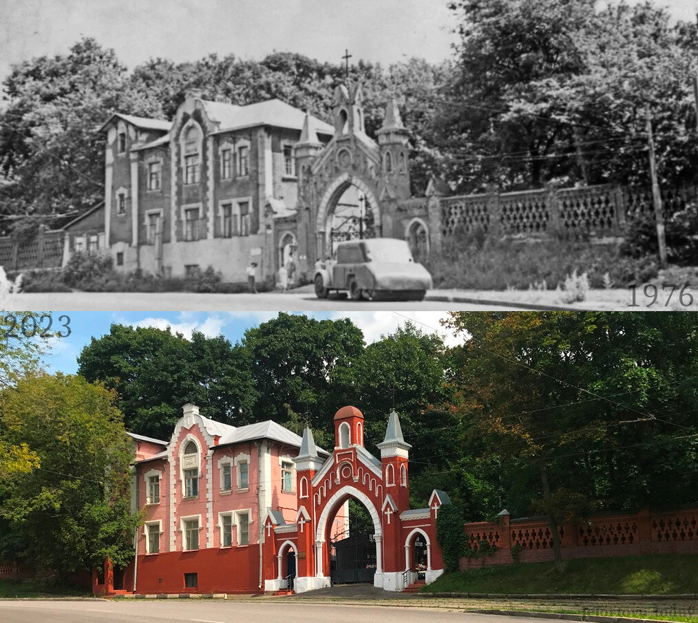 Введенское кладбище, северный вход (1976 г. / 2023 г.)