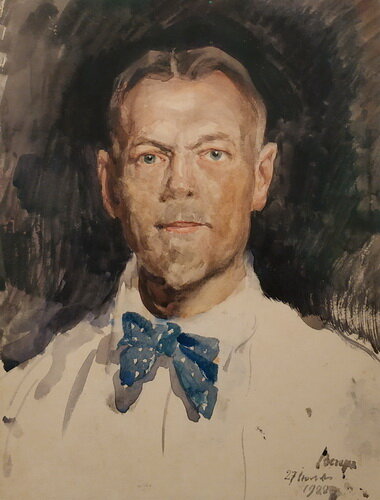 С. Виноградов. Автопортрет, 1922 Акварель