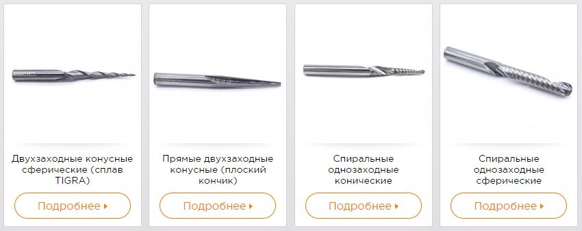 Фрезы DJTOL для 3D-обработки: конусные и прямые