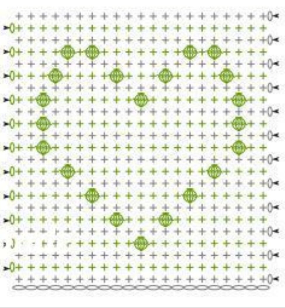 Узор попкорн крючком схемы