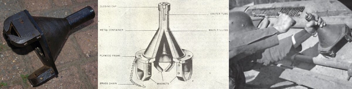 Мина Hafthohlladung 3 ( HHL-3 ), устройство и вариант установки на танк