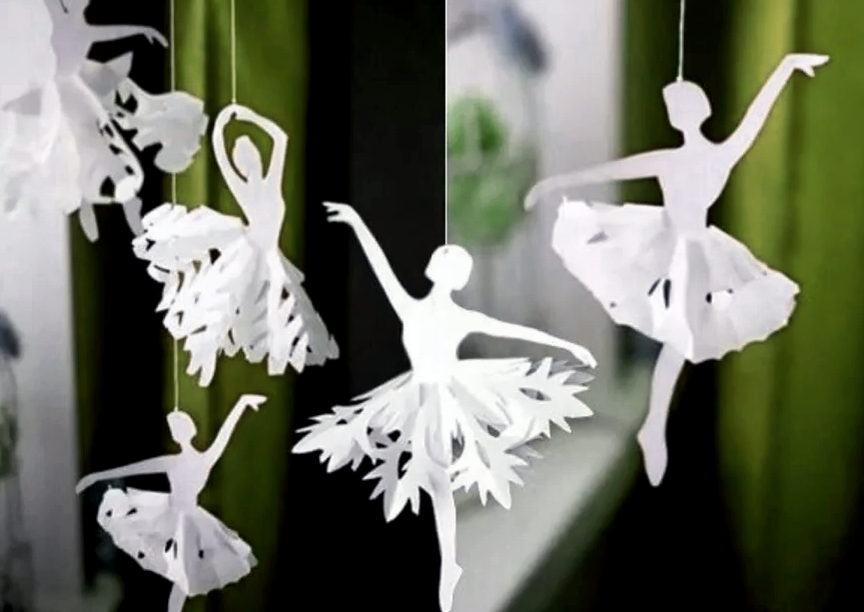 Снежинка-балерина из бумаги: схема, шаблон для вырезания с фото