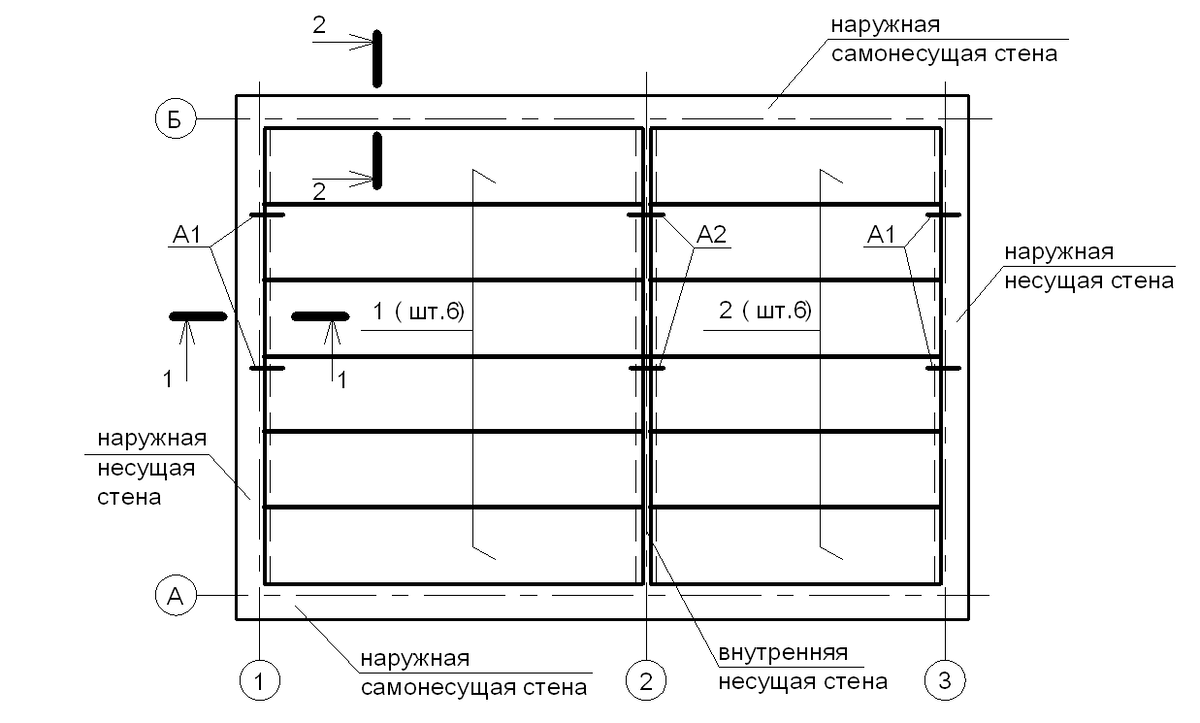 Несущие стены на чертеже фото 27