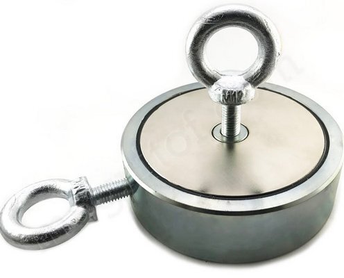 Магнит двусторонний  с двумя рым-болтами.