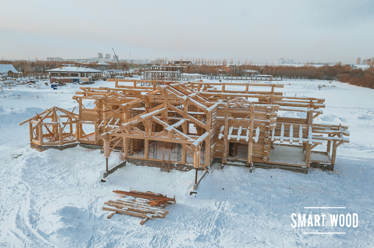 Бревенчатый дом в Казахстане