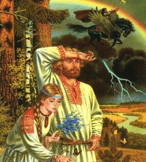 Мужчина - творец, защитник, труженик своего племени. Женщина - Богиня  его. Берегиня семейного очага, мать детей его, Любовь всей его жизни.