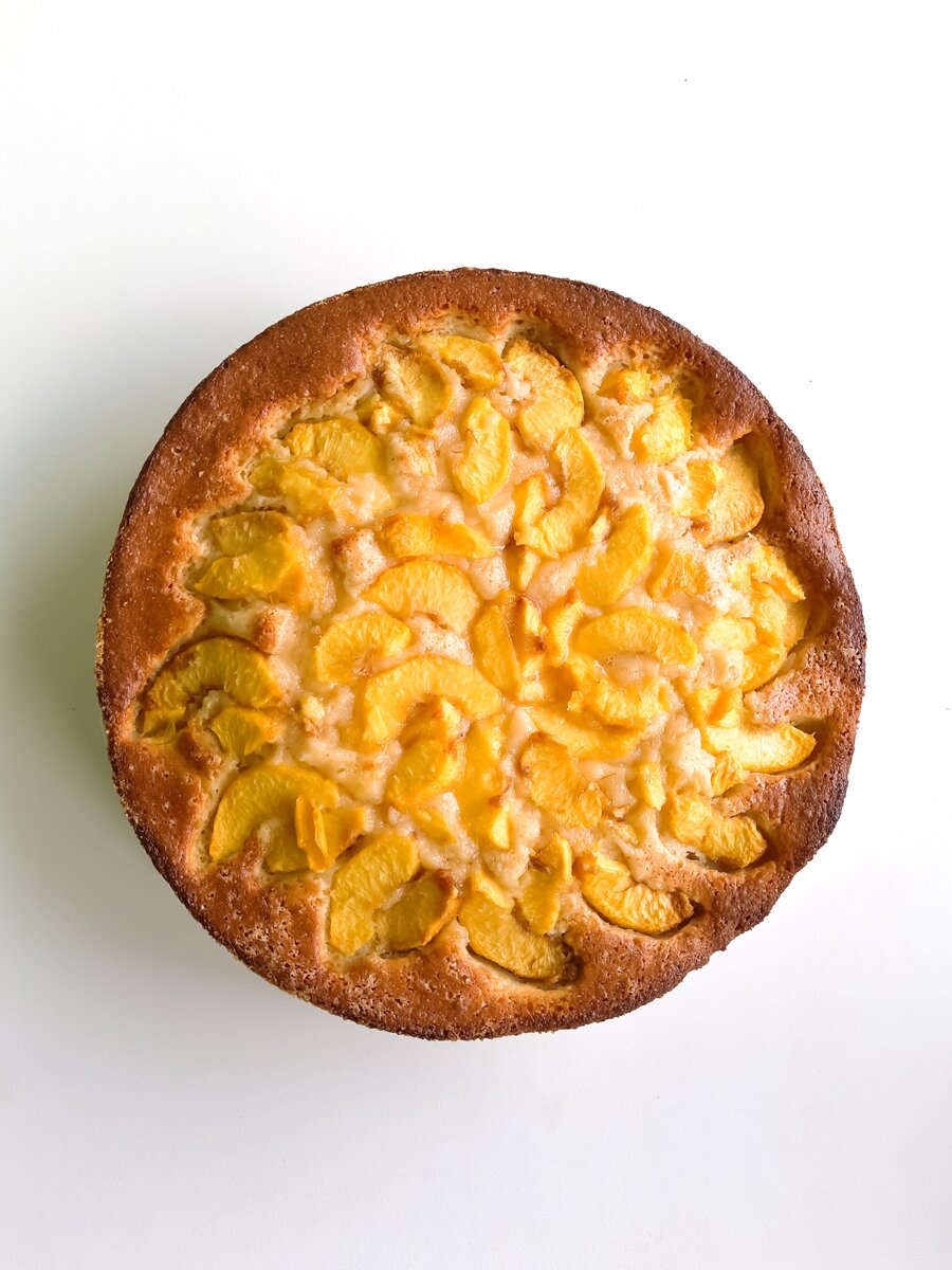 Готовый манник с персиками 