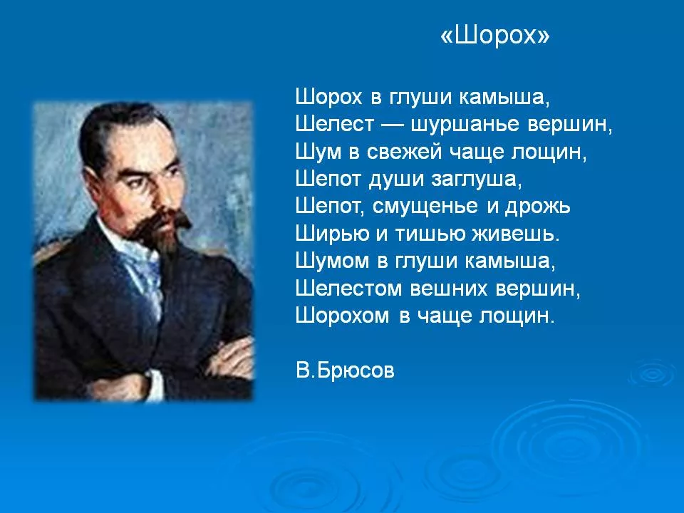 Твой шорох и шум. Шорох в глуши камыша. Шорох Брюсов. Брюсов стихотворение шорох в глуши камыша