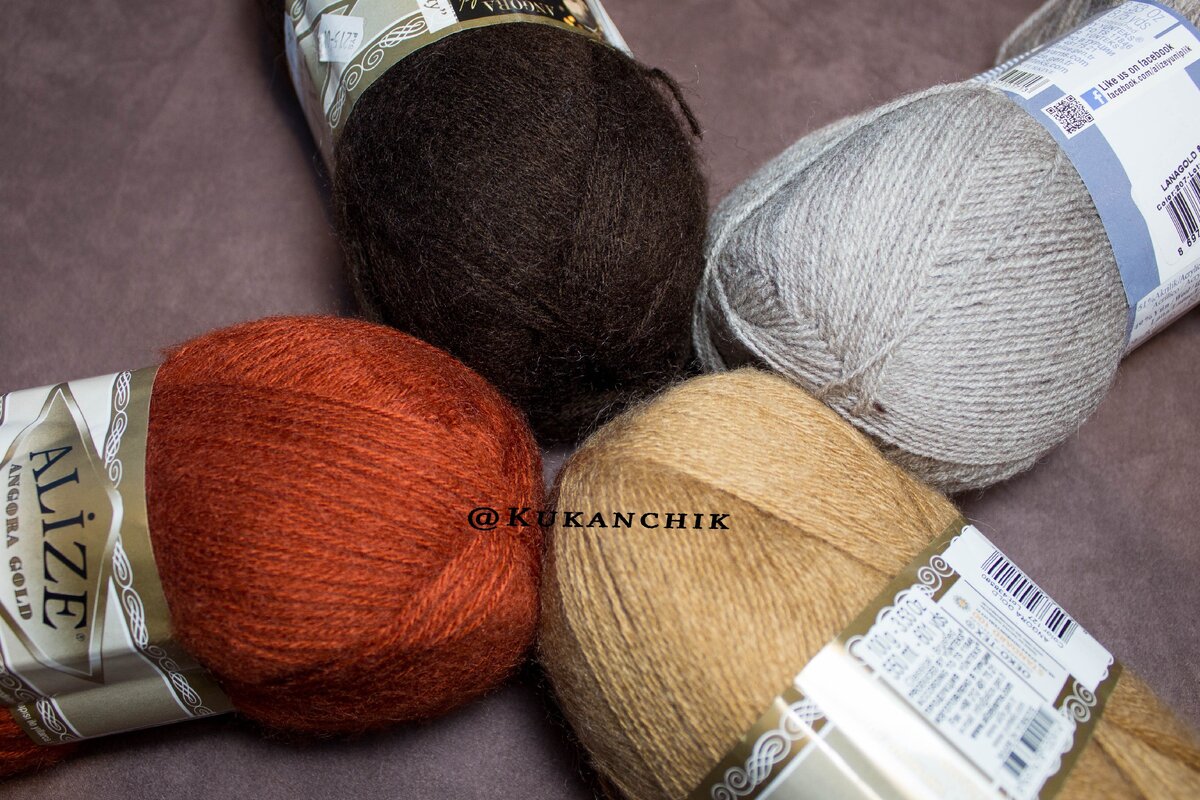 Коричневые, бежевые и рыжие оттенки пряжи Alize. Фото автора канала Ксения Kukanchik