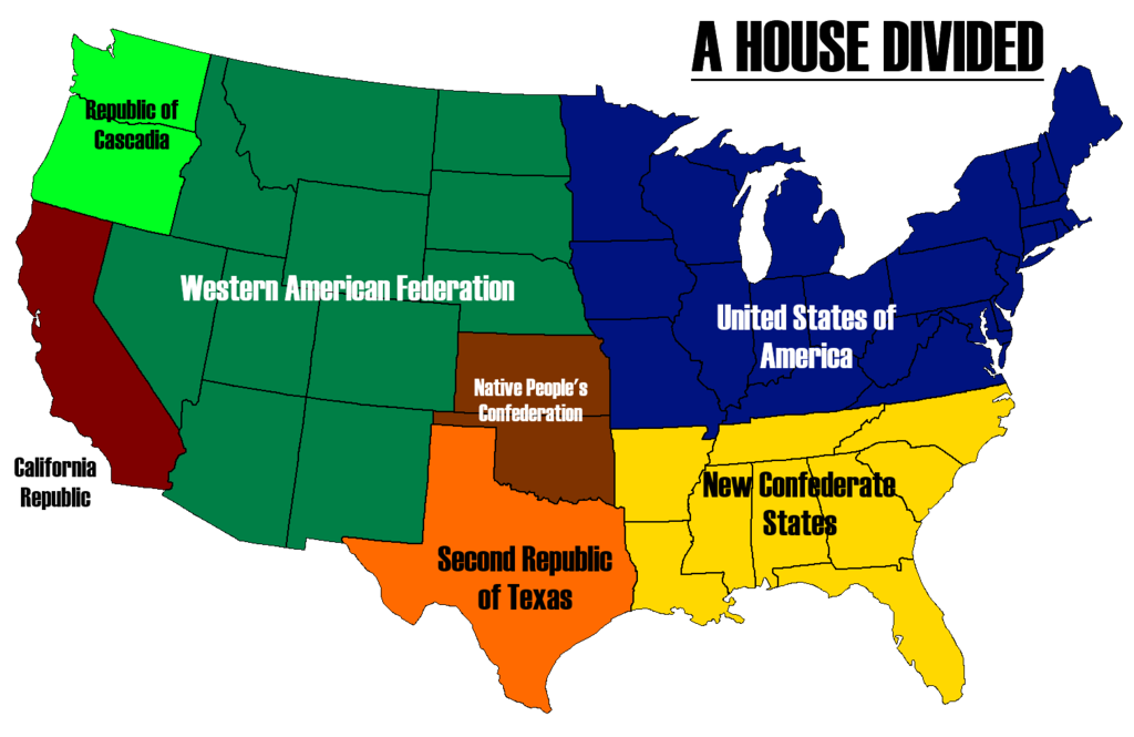 Континентальные штаты. Карта распада США. Карта развала США. Распад Америки карта. Америка распадется на штаты.