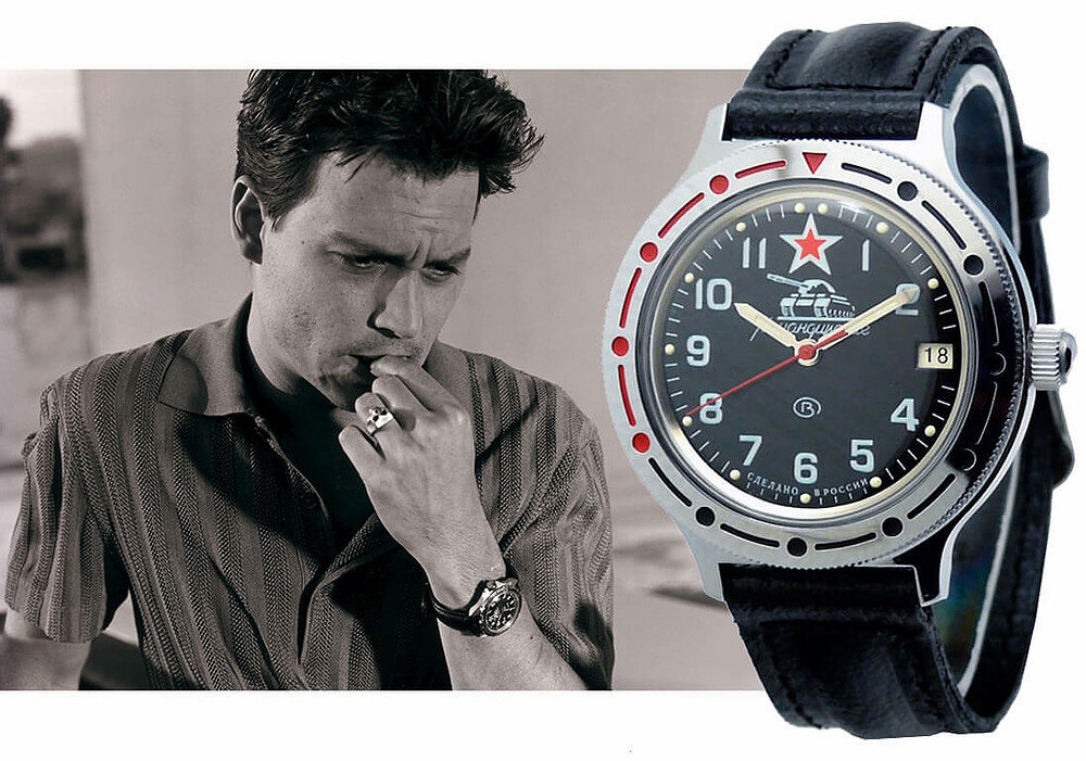                            1998 год. Джонни Депп в часах “Восток” “Командирские”